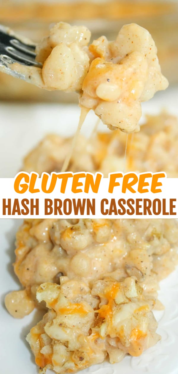 Hash Brown Casserole is an easy side dish that uses very few ingredients.  This dairy reduced recipe uses almond milk and gluten free flour as a thickener to create a gluten free version of the traditional 3 Ingredient Hash Brown Casserole.