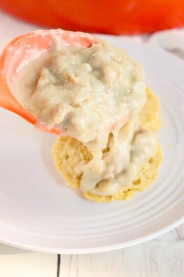 Gluten Free Biscuits and Gravy makes a hearty breakfast any day of the week. This versatile recipe does not need to be limited to breakfast and we enjoy it for lunch or dinner as well.