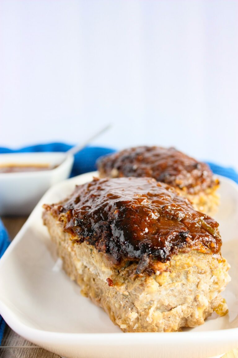 Air Fryer Meatloaf Salsa Verde is the perfect dinner recipe any night of the week.  This gluten free meatloaf option is loaded with flavour and topped with a delicious sauce