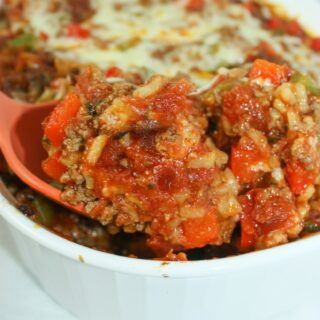 Undone Stuffed Peppers Casserole is a quick and easy dinner choice, created with ingredients that are staples in many people's cupboards.