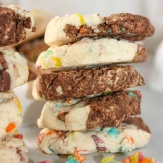 Fruity Pebbles Cookies are a nice colourful snack.  This easy, gluten free recipe will be sure to please the palates of both young and old alike!
