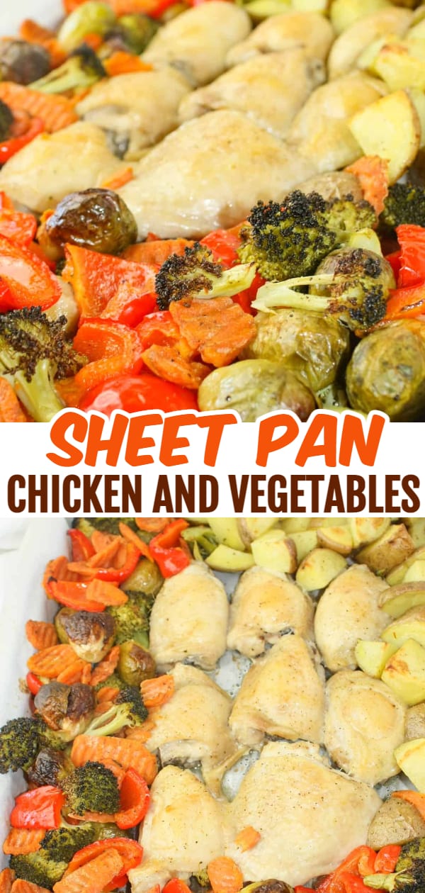 Sheet Pan Chicken and Vegetables is a complete meal on one pan.  This easy dinner recipe is a great option any night of the week.