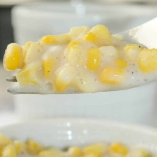 Gluten Free Creamed Corn is a quick side dish that can easily be whipped up on a busy week night.  This dairy free version uses gluten free flour as a thickener.