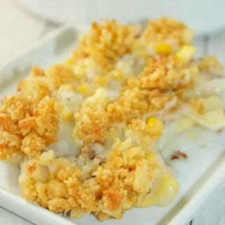 Gluten Free Corn Casserole is a quick side dish that can easily be whipped up on a busy week night. &nbsp;This dairy free version uses gluten free flour as a thickener.
