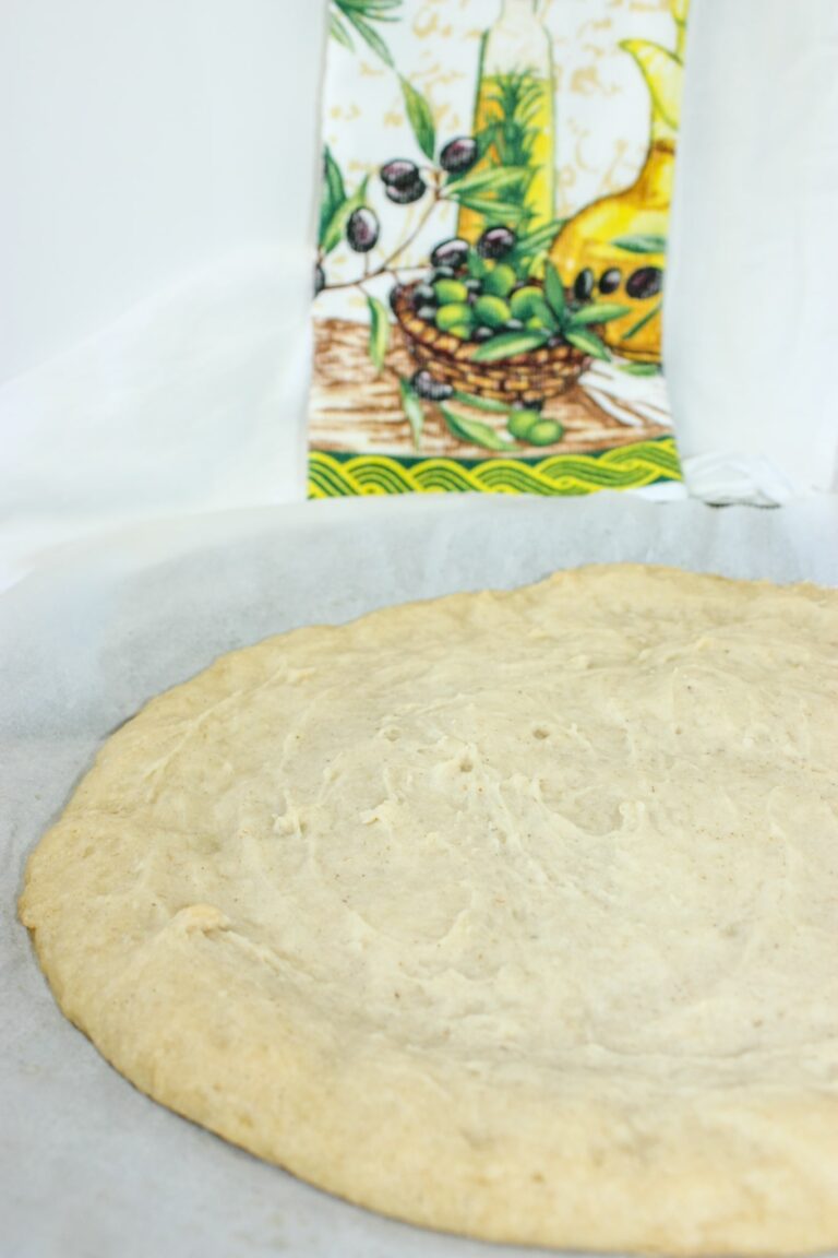 The parbaked pizza dough.