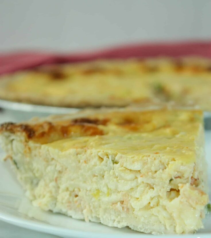 If you are looking for an easy quiche recipe, for your next brunch or light dinner, this is the perfect recipe for you!  This tasty Seafood Quiche is a great variation to serve up any time and make it gluten free with your choice of pie shell.