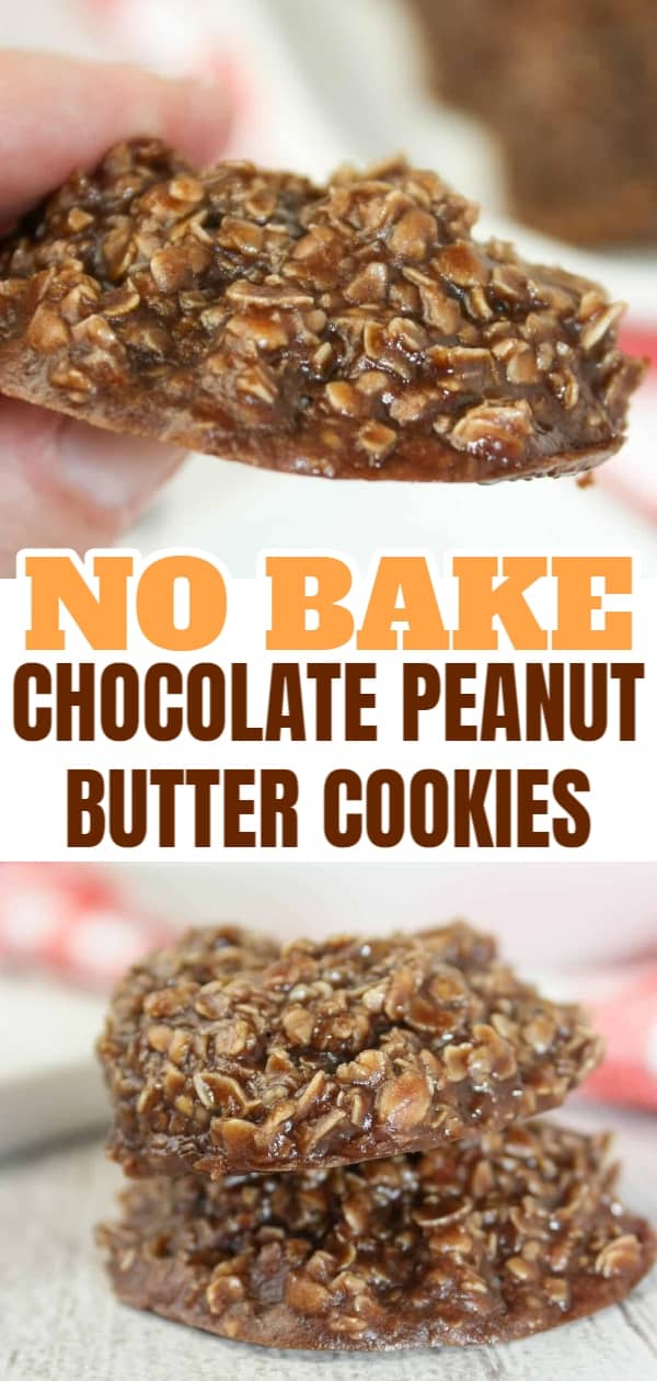 No Bake Chocolate Peanut Butter Cookies are a quick and easy dessert option.  This flavour combination is a favourite in our home.
