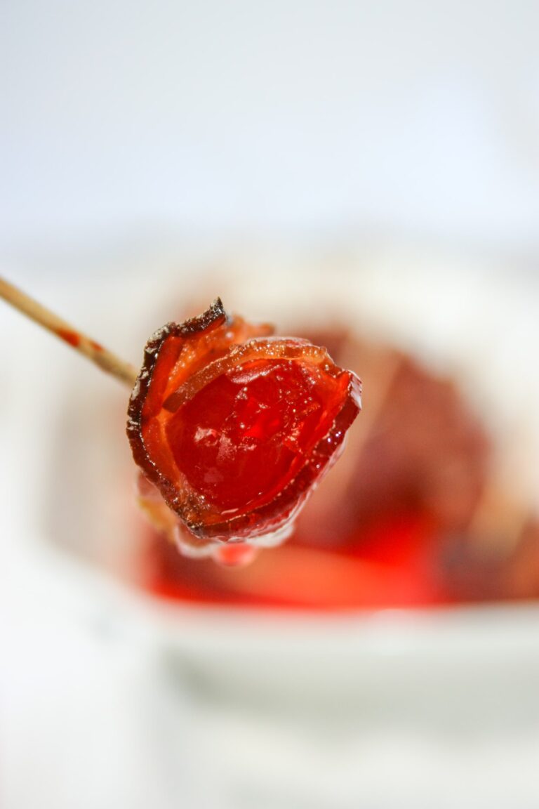 Bacon Wrapped Cherries are one of the easiest and tastiest appetizers to make.  All you need is a jar of maraschino cherries and some gluten free bacon.