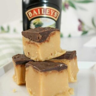 Irish Cream Fudge is a creamy, decadent treat that will earn you rave reviews.  This easy recipe does not require a candy thermometer and can be made in minutes.