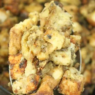 This Crock Pot Stuffing is the perfect side dish for your holiday turkey or whenever you serve up chicken.