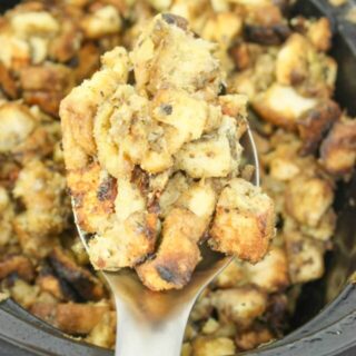 This Crock Pot Stuffing is the perfect side dish for your holiday turkey or whenever you serve up chicken.