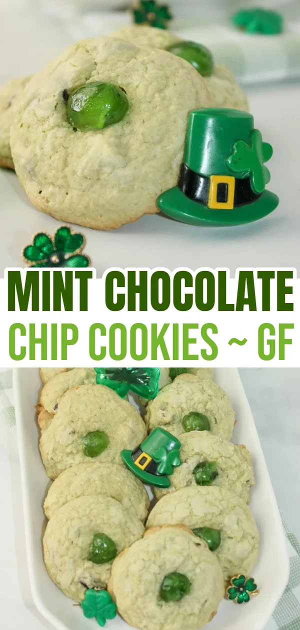 Mint Chocolate Chip Cookies are a tasty variation to traditional chocolate chip cookies.  Add some green colouring, mint chips and green cherries to give these cookies a festive flair for St. Patrick's Day or for your Holiday dessert trays!