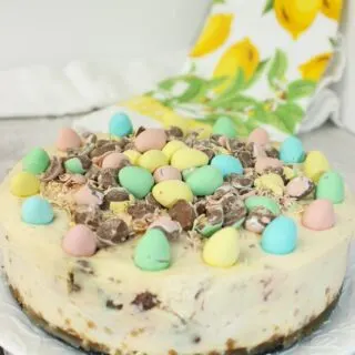 Instant Pot Mini Egg Cheesecake is a delicious and festive pressure cooker recipe.  This dessert is pleasing to the palate and the eyes!  It is perfect for Easter, or to use up some Easter treats later on.