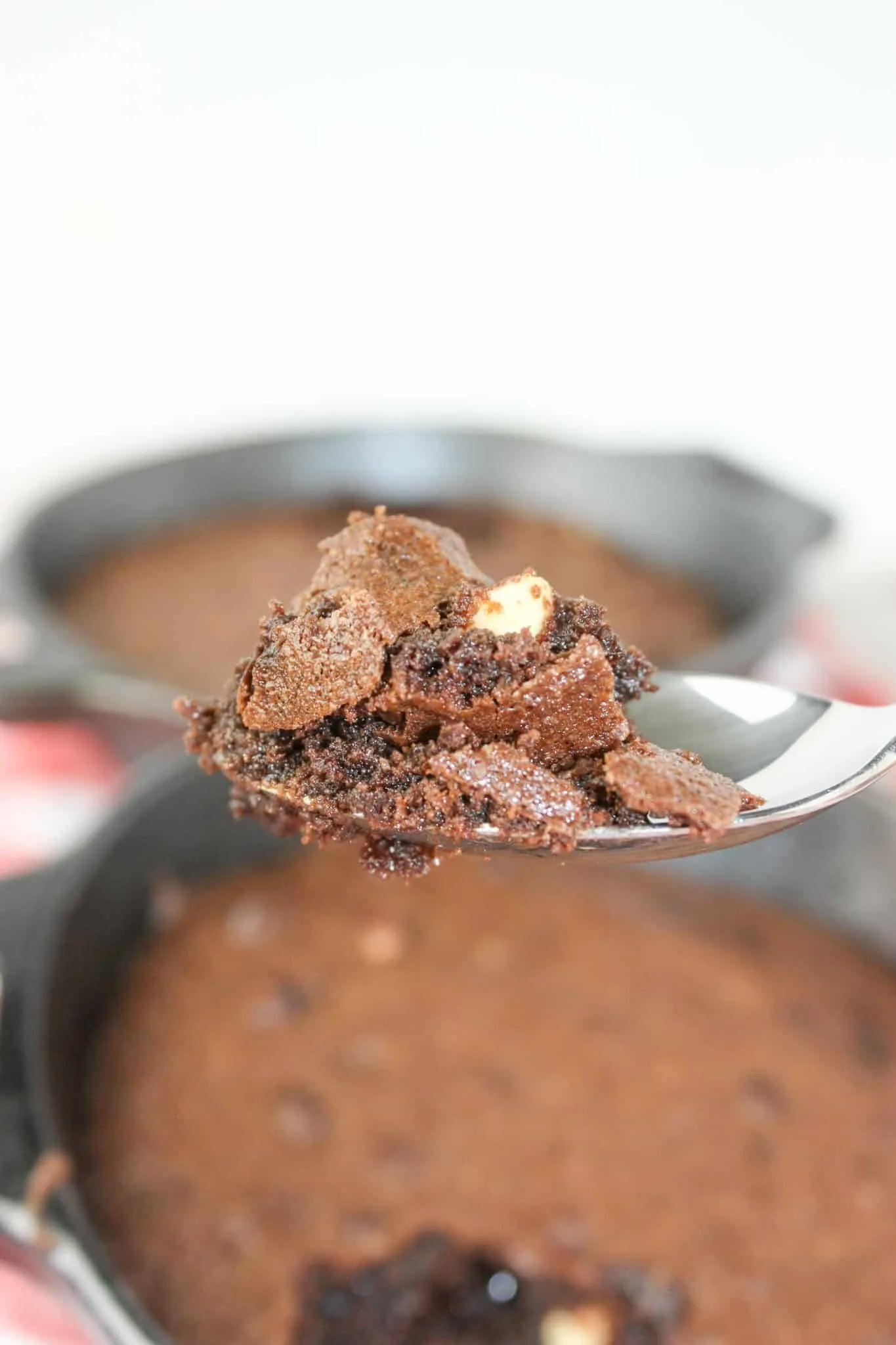 These fudgy, triple chocolate brownies are a decadent treat if you have been avoiding desserts due to a gluten intolerance.  Baked in mini cast iron skillets these brownies do not disappoint. 