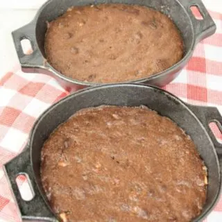 These fudgy, triple chocolate brownies are a decadent treat if you have been avoiding desserts due to a gluten intolerance.  Baked in mini cast iron skillets these brownies do not disappoint. 