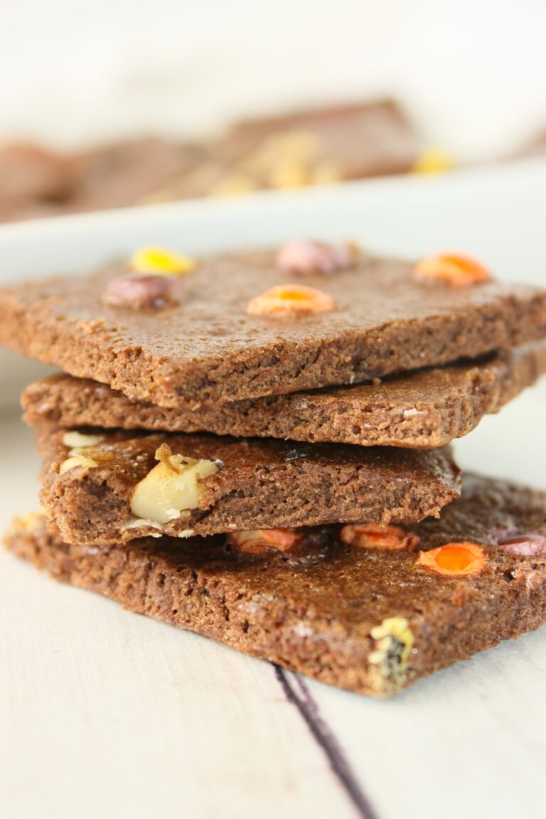 Gluten Free Brownie Brittle is a nice light, crisp snack that is loaded with chocolate flavour.  Your guest will not even notice that it is gluten free.