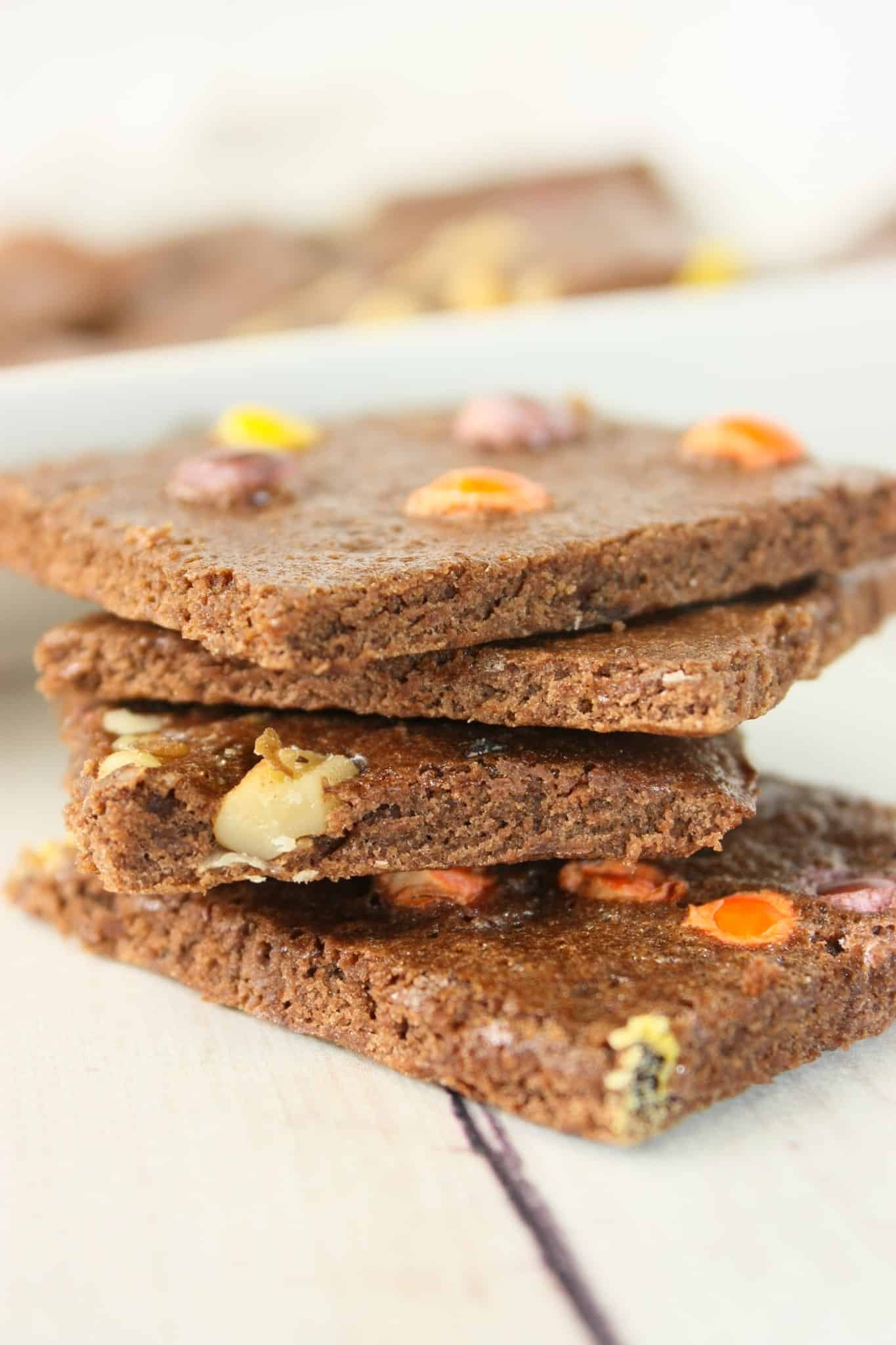 Gluten Free Brownie Brittle is a nice light, crisp snack that is loaded with chocolate flavour.  Your guest will not even notice that it is gluten free.