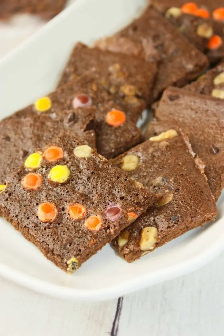 Gluten Free Brownie Brittle is a nice light, crisp snack that is loaded with chocolate flavour.  Your guest will not even notice that it is gluten free.