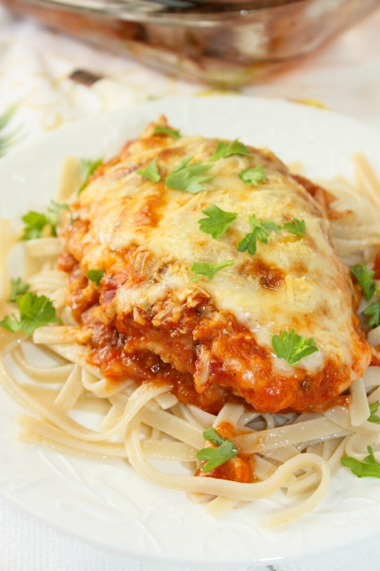Gluten Free Chicken Parmesan is a delicious chicken recipe that can be served with or without a healthy serving of pasta.