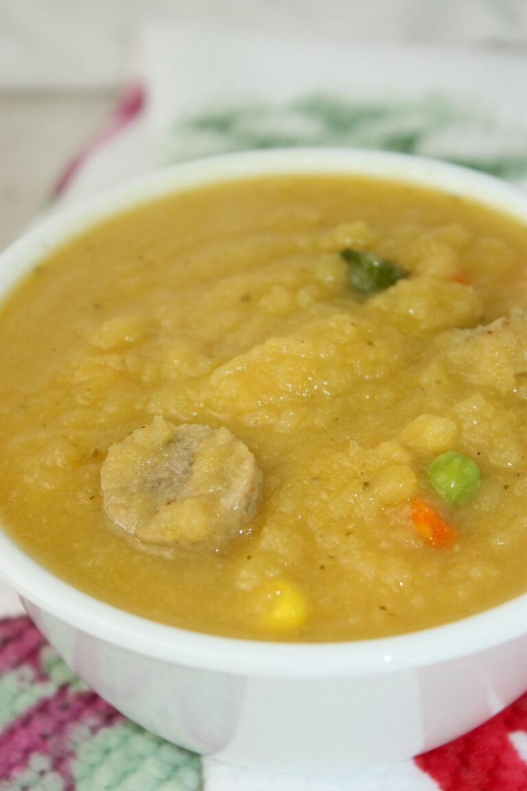 Rutabaga Soup is a simple and hearty recipe that is loaded with chunks of sausage and mixed vegetables.