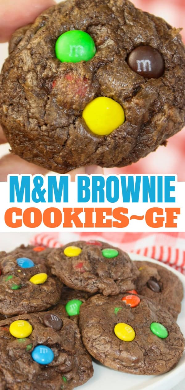 M&M Brownie Cookies are a decadent treat.  These fudgy cookies are loaded with M&Ms and chocolate chips. They make a great chewy, flavourful snack.