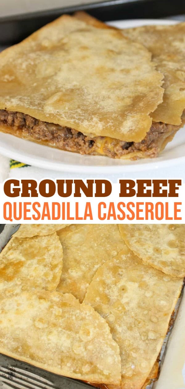 Ground Beef Quesadilla Casserole is an easy way to make quesadillas for the whole family.  This casserole recipe is loaded with flavour and is also a recipe that you can easily modify to suit your tastes.