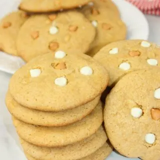 Blondie Cookies are a tasty treat.  These chewy cookies are loaded with  butterscotch chips and white chocolate chips.  They make a great chewy, flavourful snack.