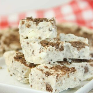 Cookies and Cream Fudge is a decadent treat.  This creamy, tasty candy is loaded with bits of gluten free chocolate animal crackers.