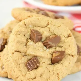 Peanut Butter Cup Cookies are the perfect gluten free dessert for peanut butter lovers.  There are not many who can resist the chocolate, peanut butter combination! 