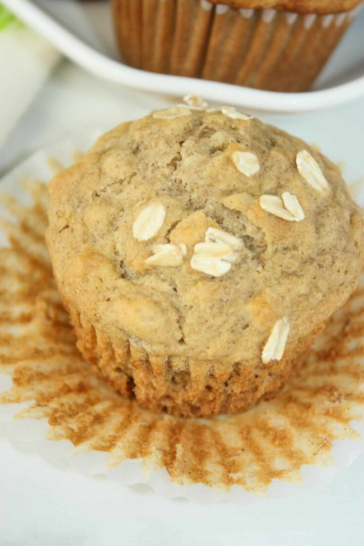 Gluten Free Banana Oatmeal Muffins are a quick and easy recipe to use up those over ripe bananas that seem to appear on everyone's kitchen counter!  