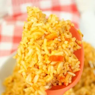 Gluten Free Spanish Rice is a flavourful side dish.  This fluffy rice dish is the perfect complement to a variety of meals.