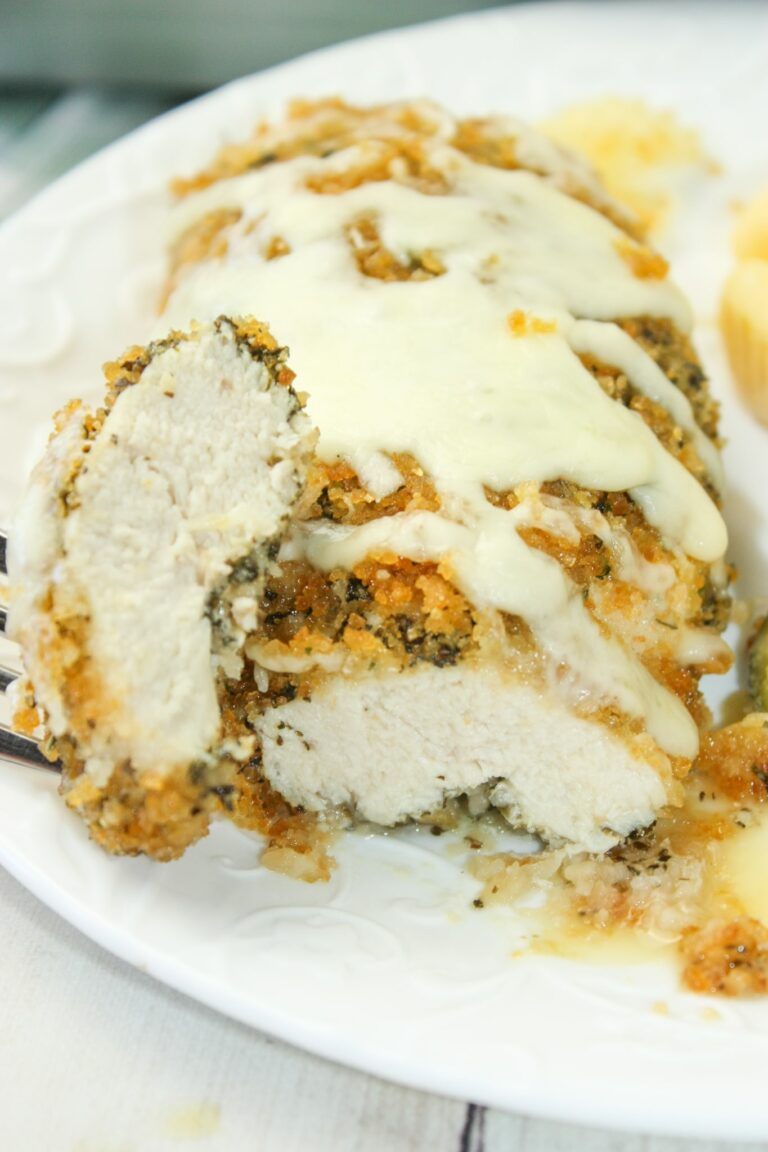 Crispy Pesto Chicken is a delicious recipe that will delight the palate of young and old alike.  Just be sure to use gluten free bread crumbs and you will be all set!