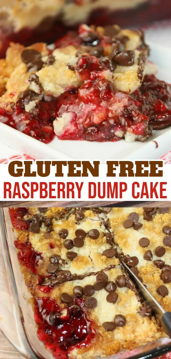 Raspberry Dump Cake is a very quick and flavourful recipe that will be enjoyed by young and old alike. Grab some raspberry pie filling and a gluten free cake mix and get ready to bake! Gluten Free Baking | Gluten Free Dessert Recipe