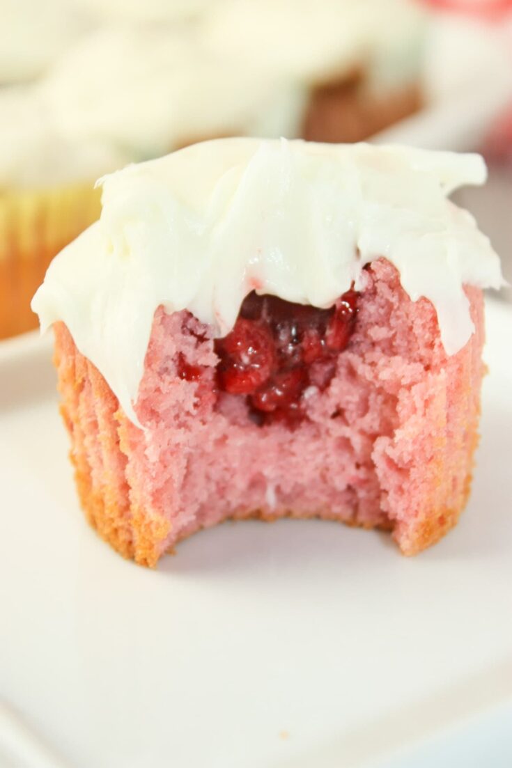 Raspberry cupcakes with raspberry pie filling are an indulgent twist on the classic dessert, combining the soft, fluffy texture of a cupcake with a luscious, fruity surprise. 