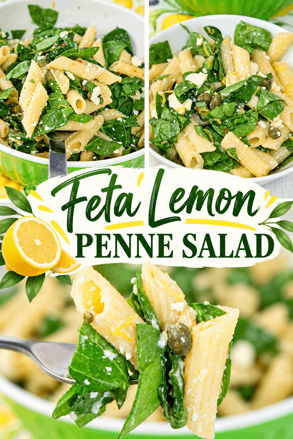 Brighten up your meal with this Feta Lemon Penne Salad! 🍋🥗 Tender penne, fresh spinach, tangy feta cheese, and briny capers come together with zesty lemon for a fresh and flavorful pasta salad. This easy lemon pasta salad is perfect for summer lunches, picnics, potlucks, BBQs, or a simple side dish. Gluten-free friendly and packed with fresh, vibrant flavor, it’s a delicious addition to any gathering!