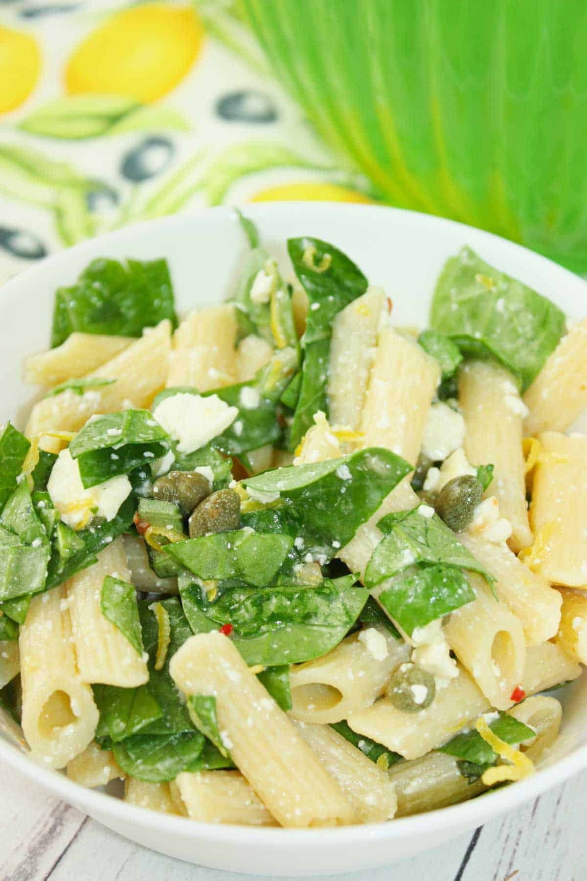 Feta Lemon Penne Salad is a bright, zesty dish that balances the tang of fresh lemon with the creamy saltiness of crumbled feta.  
