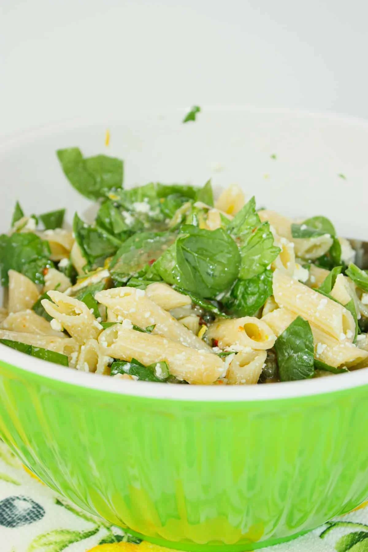 Feta Lemon Penne Salad is a bright, zesty dish that balances the tang of fresh lemon with the creamy saltiness of crumbled feta.  