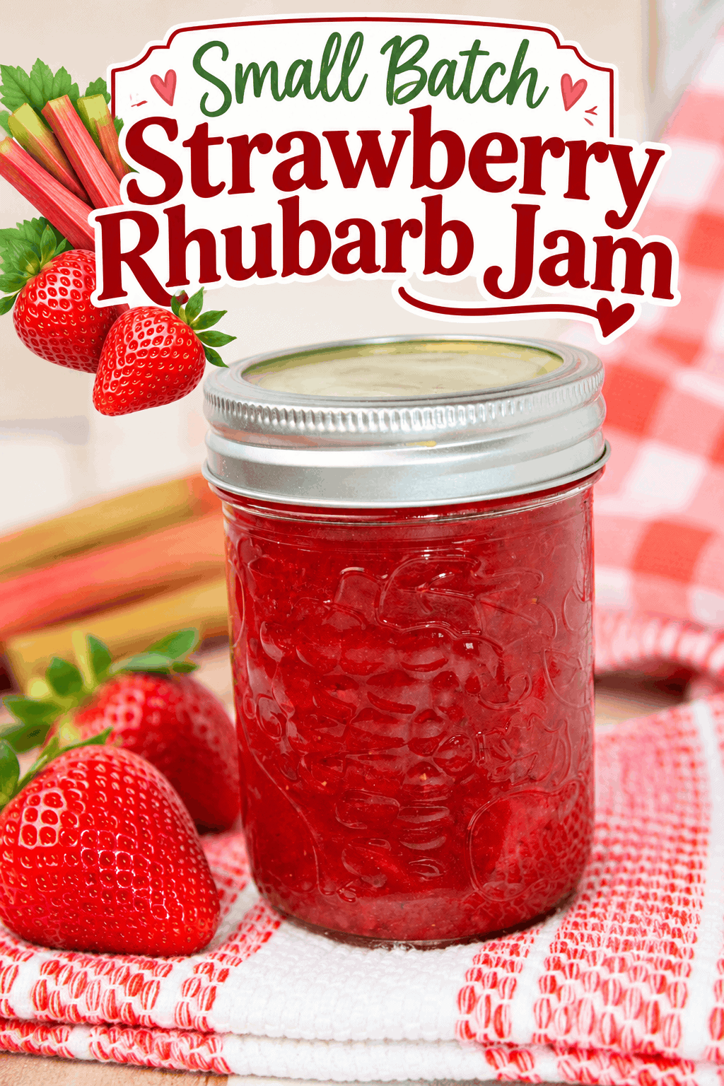 🍓 Capture the taste of summer with homemade Small Batch Strawberry Rhubarb Jam! This easy strawberry rhubarb jam recipe combines sweet, juicy strawberries with tangy rhubarb to create a deliciously sweet and tart fruit spread. Perfect for spreading on toast, biscuits, pancakes, and muffins, this homemade jam is a wonderful way to enjoy fresh seasonal fruit. If you love the classic combination of strawberries and rhubarb, this small batch recipe is a must-try for your summer preserving! ❤️
