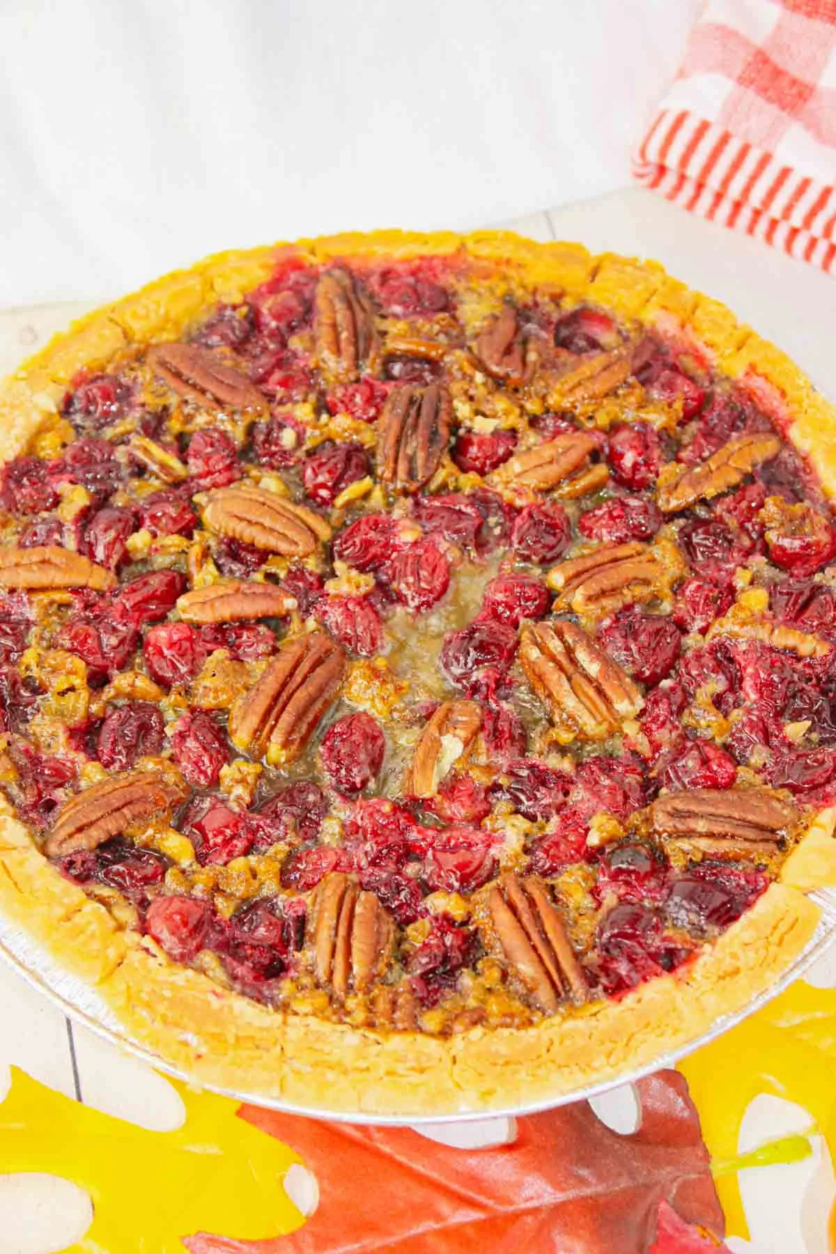 Cranberry pecan pie is a beautiful blend of sweet, tart, and nutty perfection.