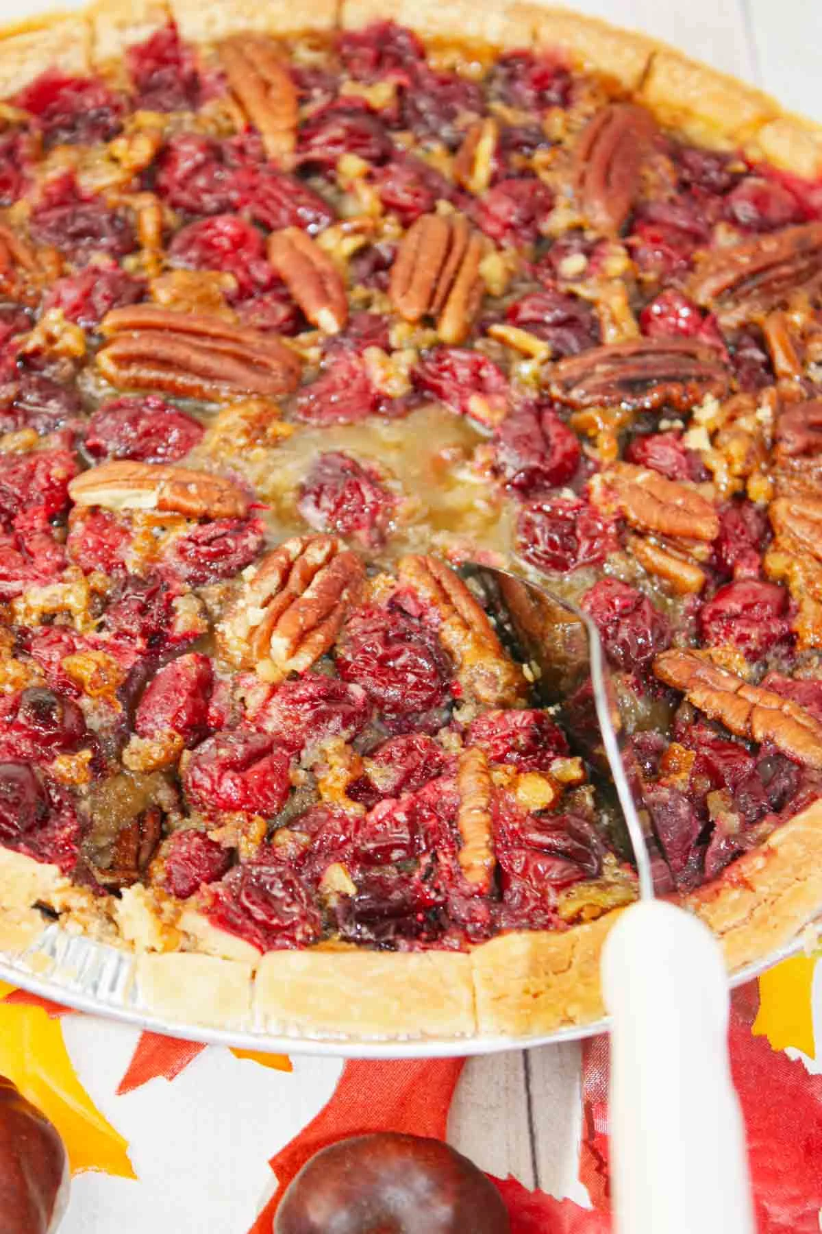 Cranberry pecan pie is a beautiful blend of sweet, tart, and nutty perfection.