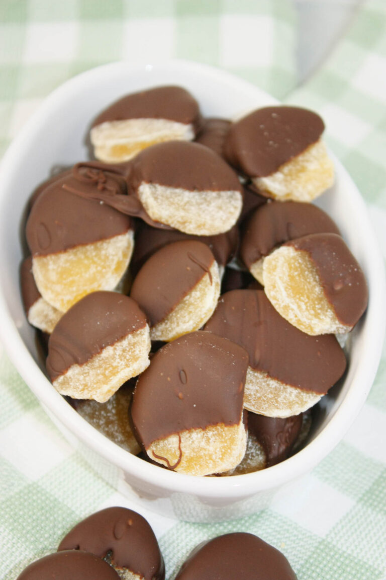 Dipped Candied Ginger is a perfect blend of sweet, warm, spicy, and smooth—simple ingredients transformed into a tiny moment of joy.
