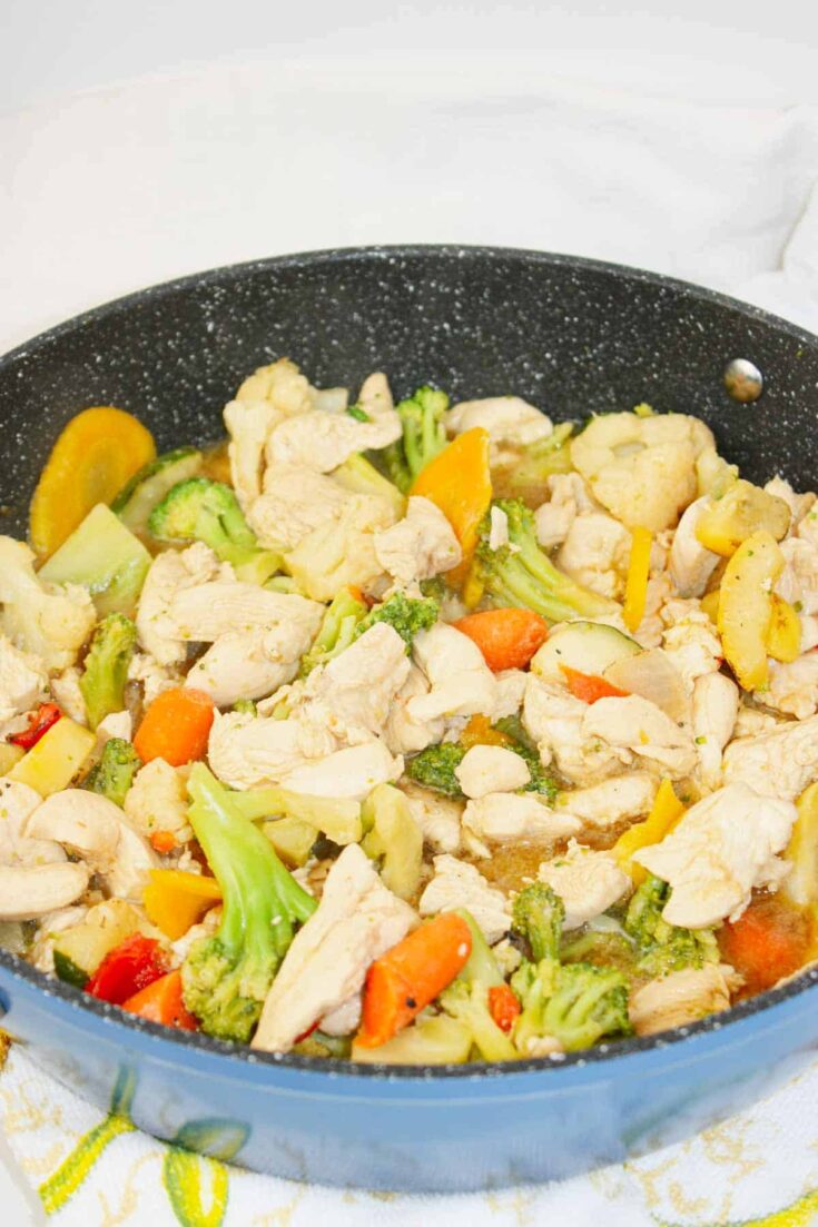 This orange chicken stir fry sparkles with fresh citrus flavour thanks to real orange juice.