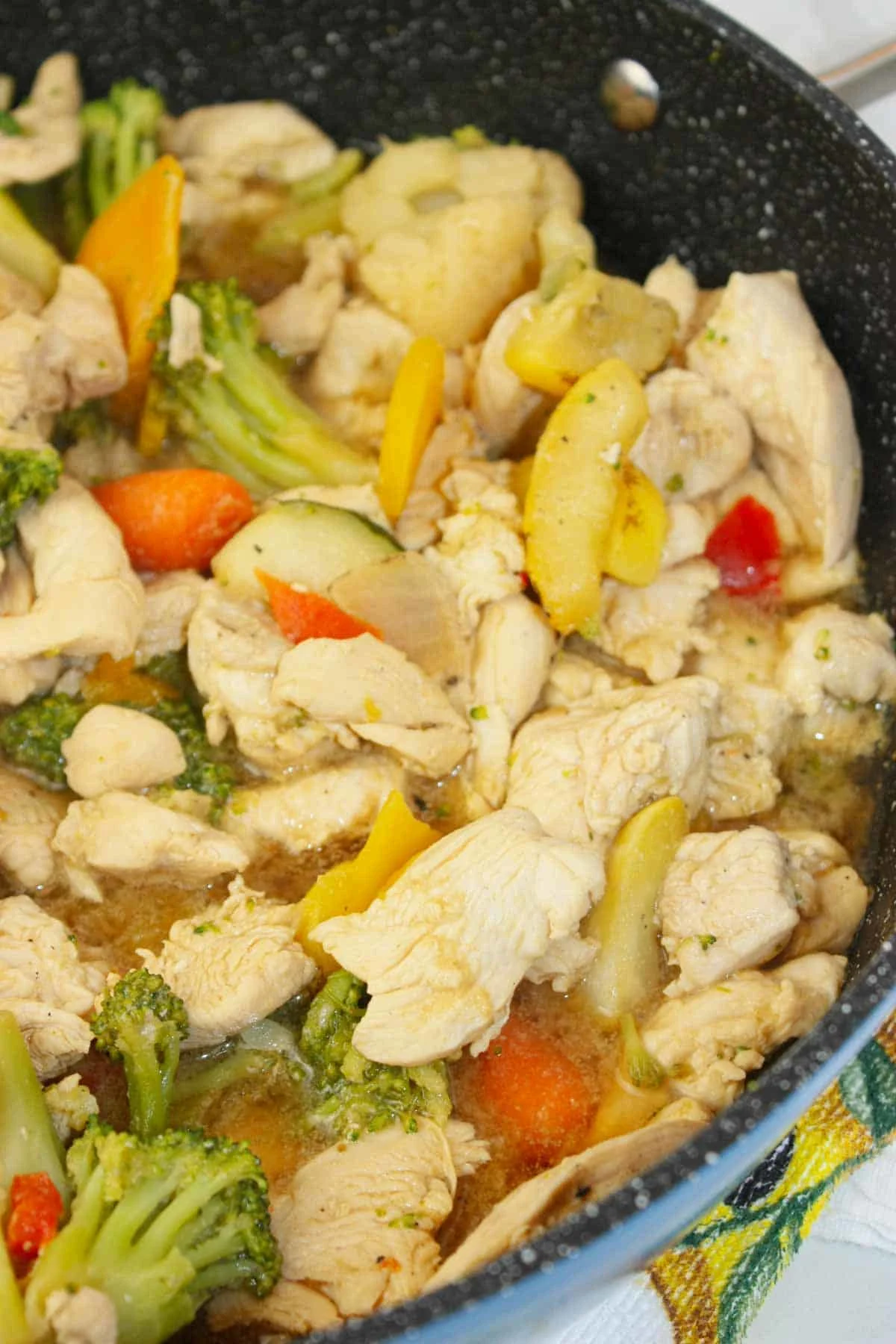This orange chicken stir fry sparkles with fresh citrus flavour thanks to real orange juice.