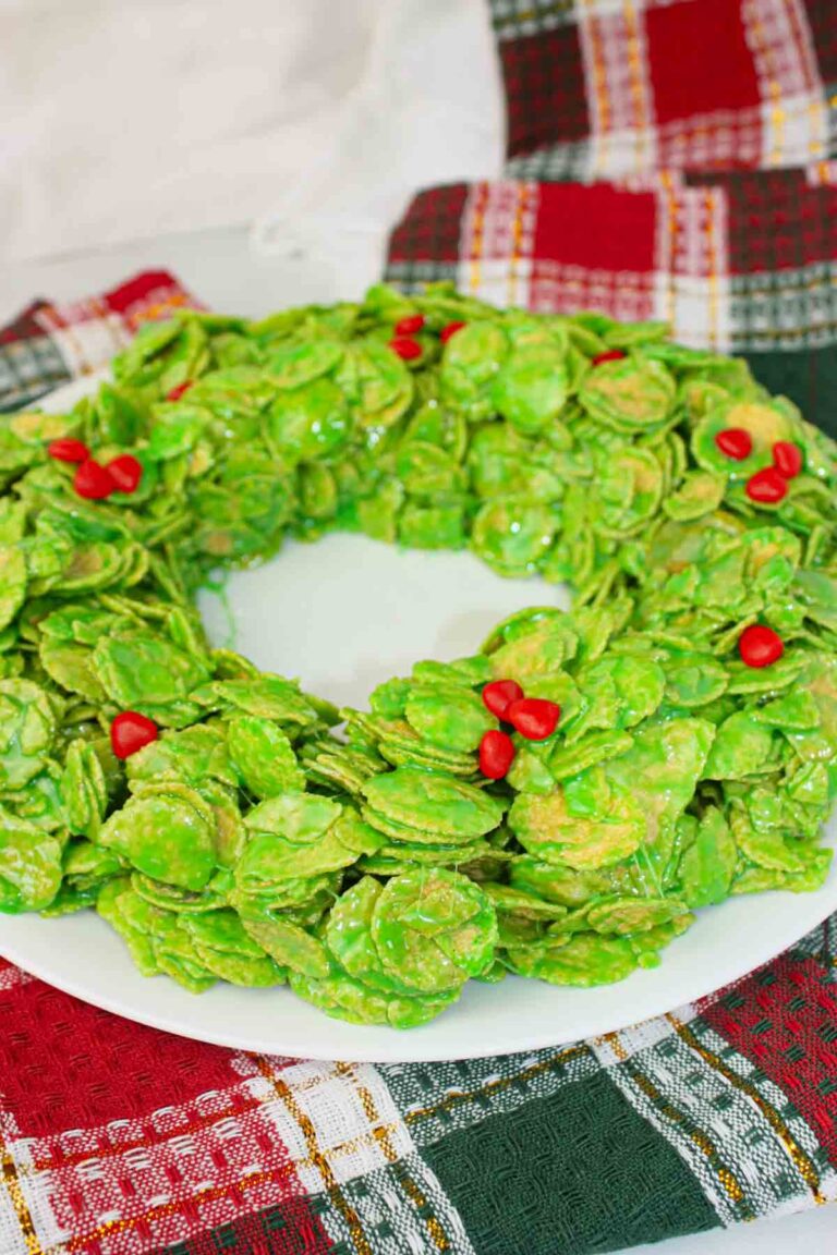 A Gluten Free Corn Flake Wreath is a festive no-bake treat that looks as cheerful as it tastes.