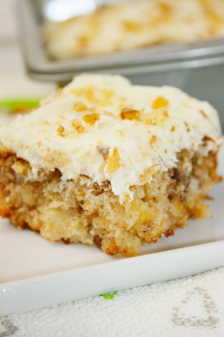 Mexican fruit cake is a rich, moist dessert made with crushed pineapple. The pineapple keeps the cake incredibly tender and soft.