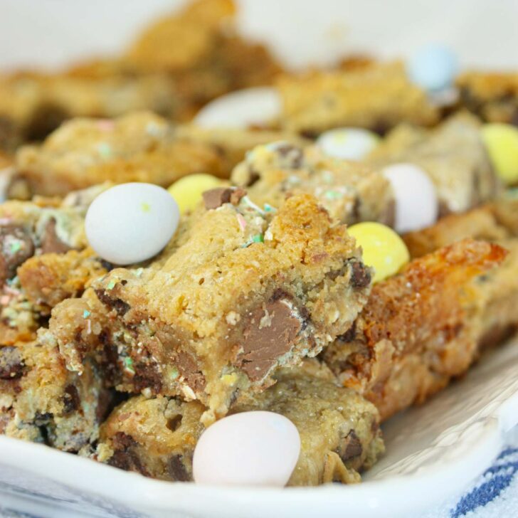 These Easter Cookie Squares are a dreamy layered dessert that combines everything you love about cookies and candy.