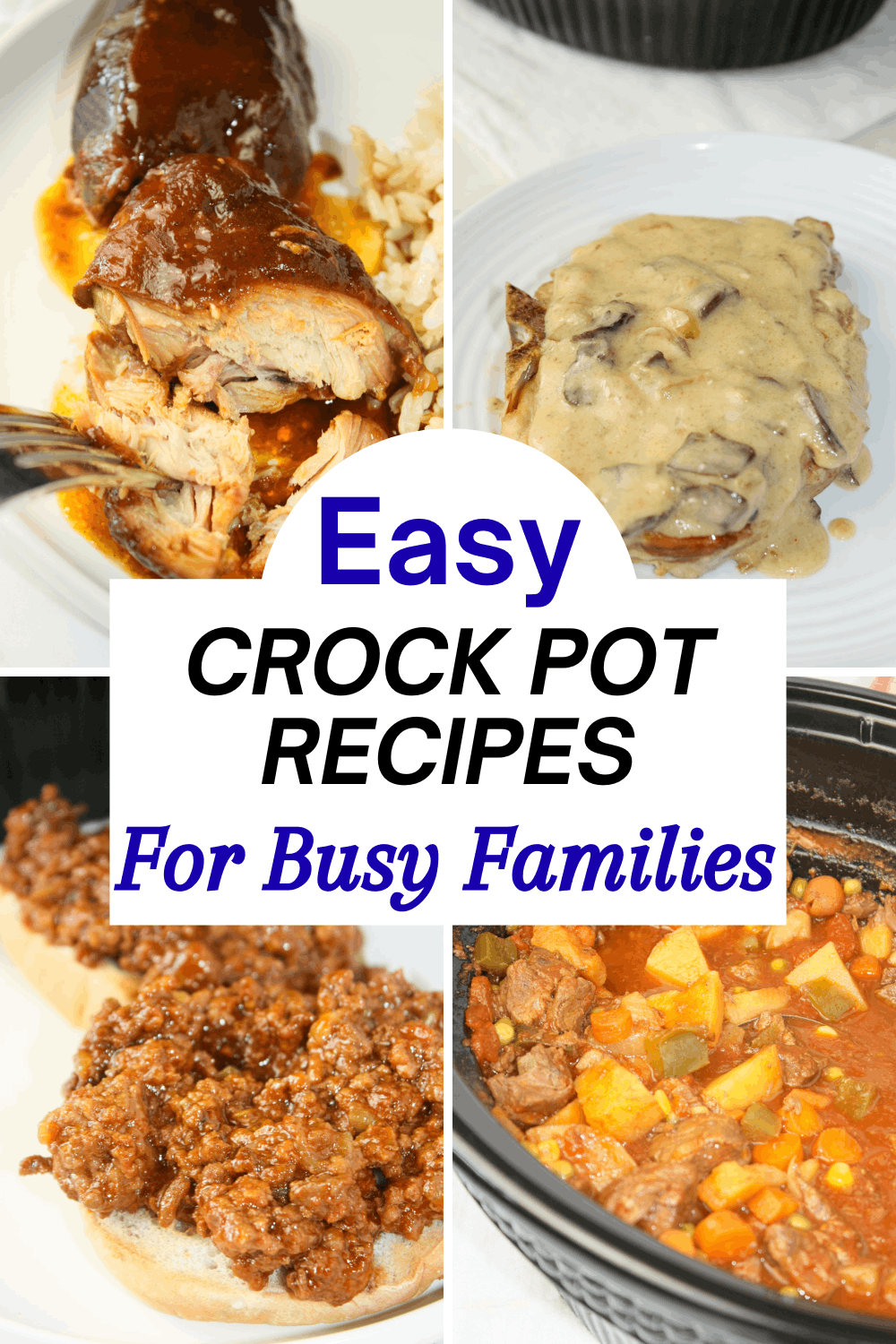 Easy Crock Pot Recipes, crock pot recipes for busy families, crock pot recipe roundup, From hearty stews to flavourful chicken and beef dishes, every recipe in this list is a simple crock pot dump and go meal that practically makes itself. If you need easy weeknight crockpot dinners that require almost zero effort, this list has everything you need.