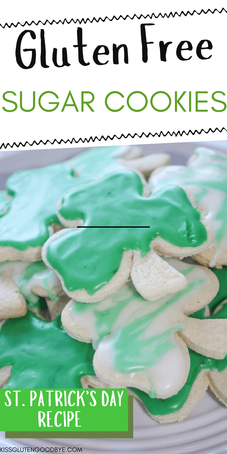 Gluten Free Sugar Cookies, St. Patrick's Day sugar cookies, gluten free sugar cookies for St. Patrick's Day, recipes for St. Patrick's Day, shamrock cookies, dessert recipes for St. Patrick's Day