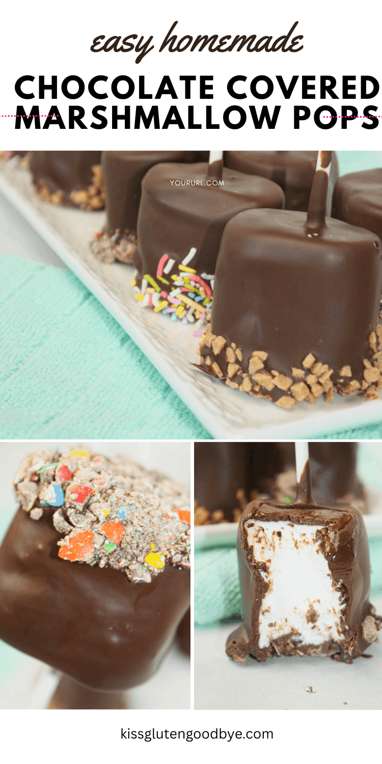 Chocolate Covered Marshmallow Pops, easy homemade, Soft, fluffy marshmallows coated in decadent chocolate and decorated with candy sprinkles. Easy to make marshmallow pops! Chocolate-covered marshmallows are fun and easy treat to make for any occasion!