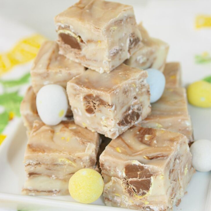 This Microwave Mini Egg Fudge is a creamy, melt-in-your-mouth treat that comes together in minutes. It has that classic fudge richness without any complicated steps.